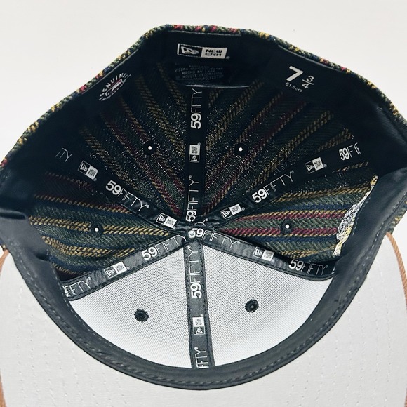 New Era Toronto Blue Jays Herringbone 59FIFTY Fitted‎ Hat Cap 7 3/4 Brown MLB - Picture 6 of 6